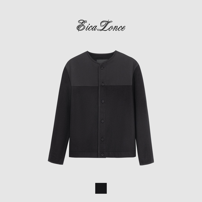 Simple, Loose, Comfortable, Collarless Patchwork Jacket Sm12455