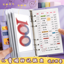 Loose-leaf cash journal ledger handbook detailed account daily family life daily open expenditure financial notebook saving money multifunctional household flower book childrens pocket money can be put money storage bag