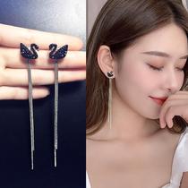 Exquisite s925 sterling silver tassel earrings 2021 French cold wind long ear clip hypoallergenic silver needle fashion trend