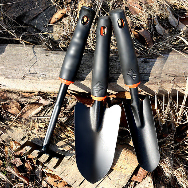 Thickened gardening tools set planting flowers and vegetables tools shovel hoe rake flower raising small shovel rake hoe household shovel soil