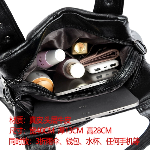 Барсетка, вместительная и большая кожаная сумка на одно плечо, из натуральной кожи