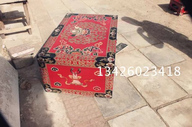 Có thể được tùy chỉnh, đồ nội thất Tây Tạng, đồ nội thất sơn, đồ nội thất retro, quần áo Tây Tạng, có thể được sử dụng như một bàn cà phê - Cái hộp thùng gỗ sồi 100 lít