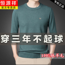 Hengyuan Xiang Sheep Sweat Sweatshirt Automne Winter Round Collar Hommess Long Sleeves Pure Color Knit Undershirt Youth Thin sweater male