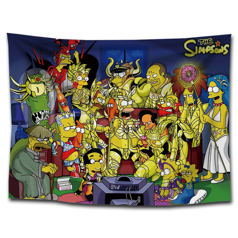 Simpsons Simpsons Tide thương hiệu tấm thảm vui nhộn hoạt hình anime bạt tường vải trang trí phòng trẻ em - Tapestry tranh thảm treo tường