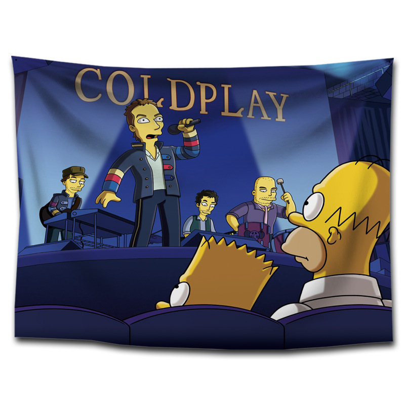 Simpsons Simpsons Tide thương hiệu tấm thảm vui nhộn hoạt hình anime bạt tường vải trang trí phòng trẻ em - Tapestry tranh thảm treo tường