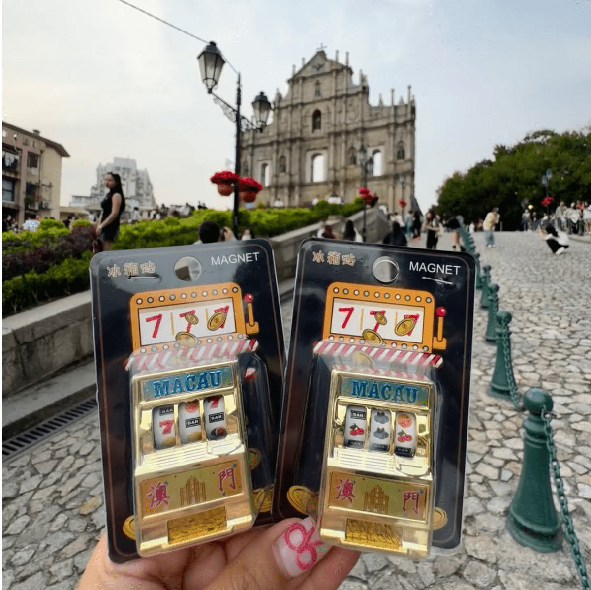 澳门老虎机冰箱贴可转动硬币冰箱贴特色文创礼品网红解压玩具