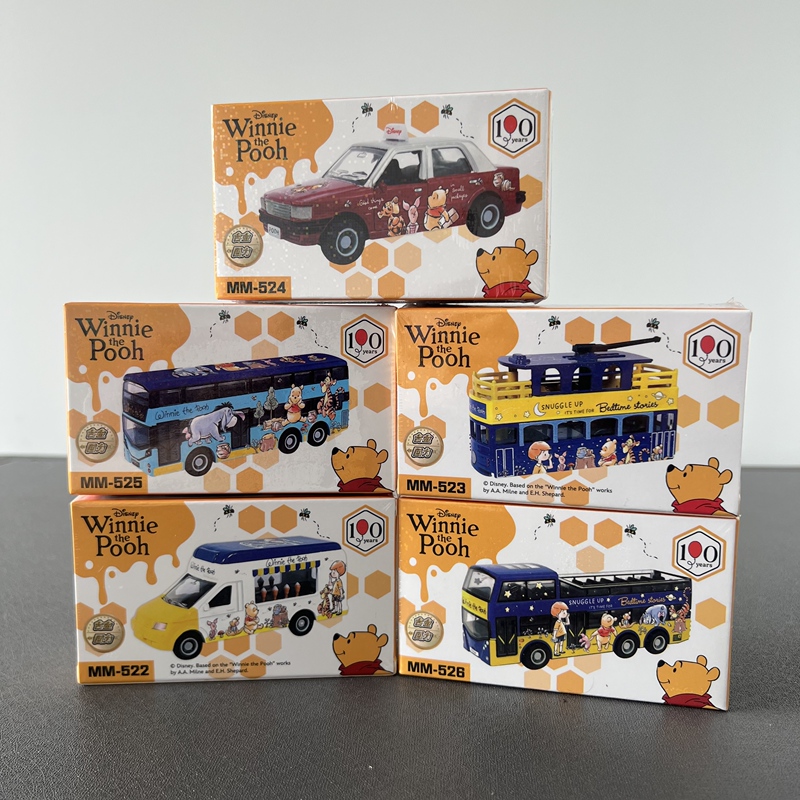 Authentic Winnie the Pooh 100Th Anniversary Limited Edition Hong Kong Pullback Alloy Car Toy Collection Authentic Winnie the Pooh 100Th Anniversary Limited Edition Hong Kong Pullback Alloy Car Toy Collection