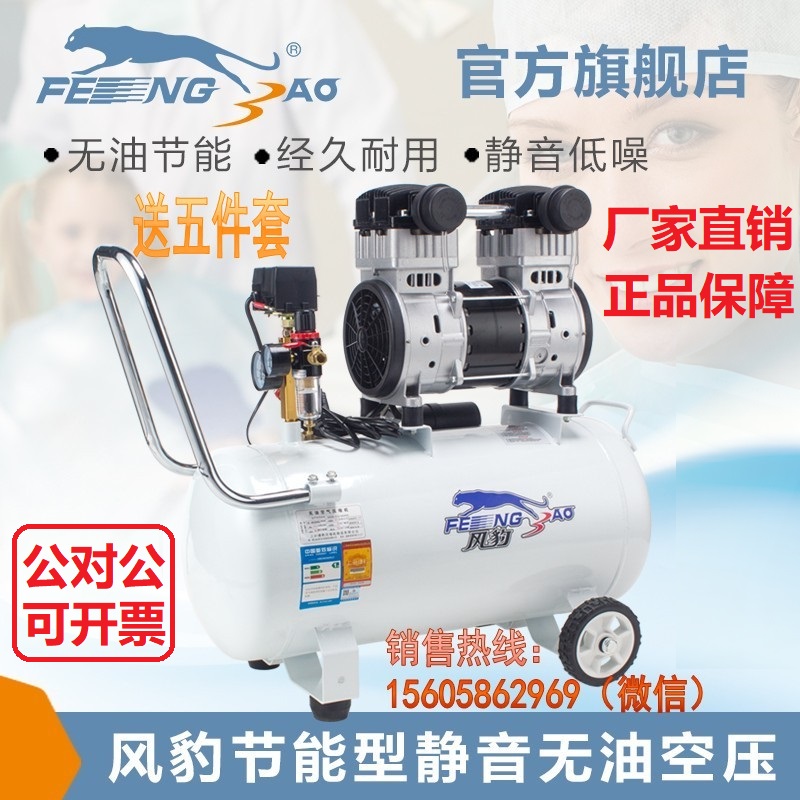 Shanghai jaguar 550 leopard air compressor 750W 1100W oil-free mute 1500W woodworking paint air pump