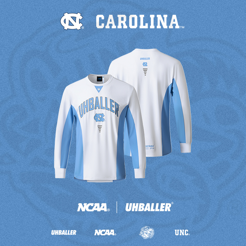 Authentic Ncaa Uh American Quick-Drying Basketball Training T-Shirt North Carolina University Shooting Jersey Long-Sleeve Sports Top