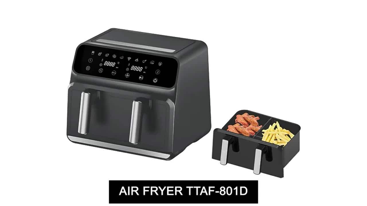 High Quality Dual Basket Air Fryer 8l 9l 1700w Multifunctional Visual