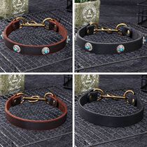 Dog Item Circle Bull Leather Collar Dog Collar Dog Collar Fine Dog Neckline G Force Whirlpool small Dog Item Circle P Chain Bull Leather P Chain