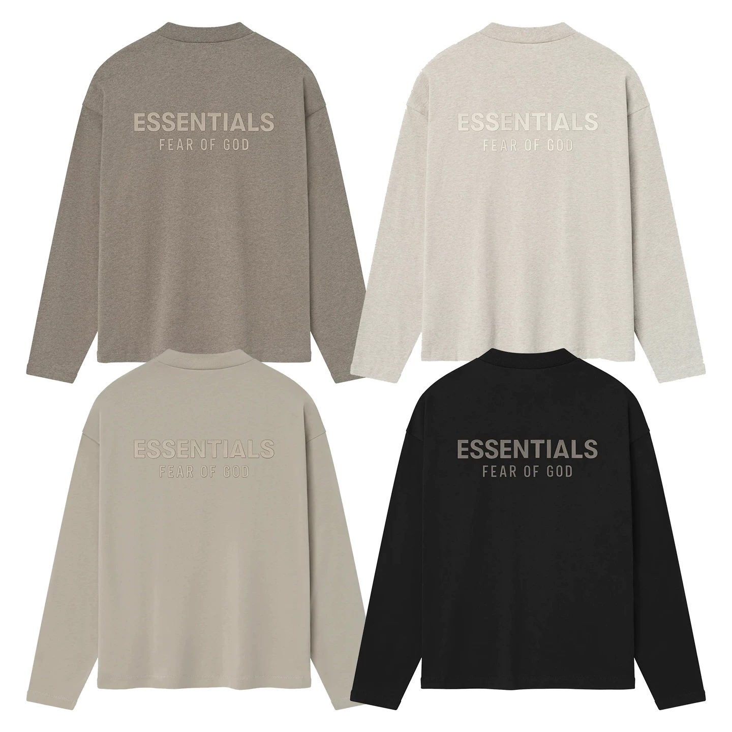 Я не модный FOG ESSENTIALS Сезон 9 Двойная линия высокий уличный повседневный свободный металлPressed круглый вырез длинный рукав мужчина