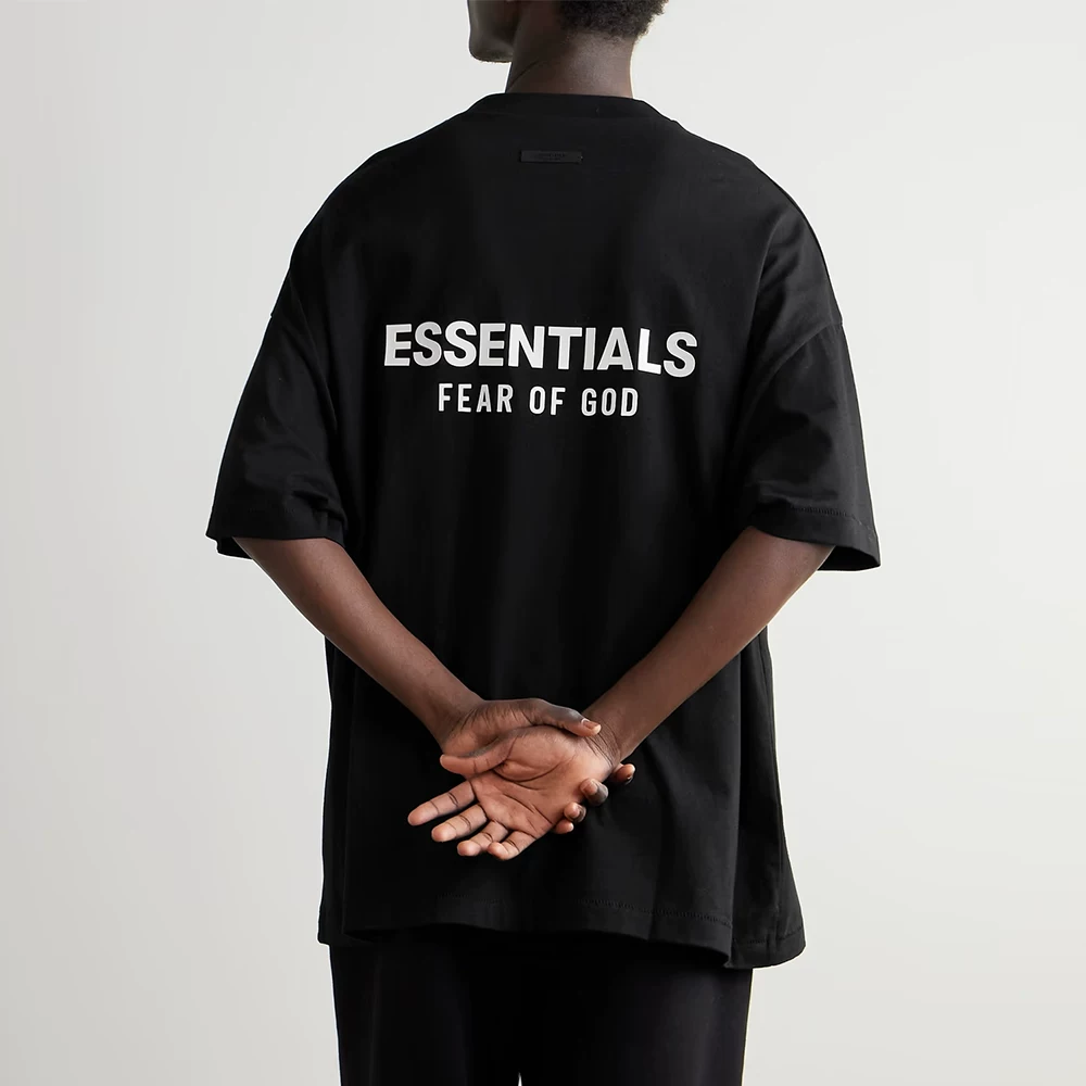 Я не модный FOG ESSENTIALS Season 9 Double Line High Street Casual Loose Holiday Series Laminated Short Sleeves