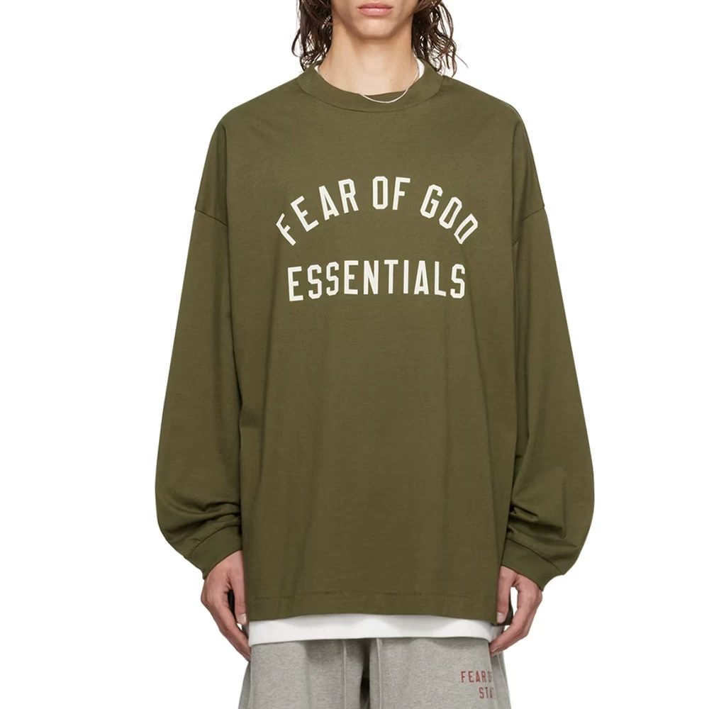 Я не модный FOG ESSENTIALS Сезон 9 Двойная линия Высокий стиль повседневный университетский выпуск печатанный круглый вырез длинные рукава