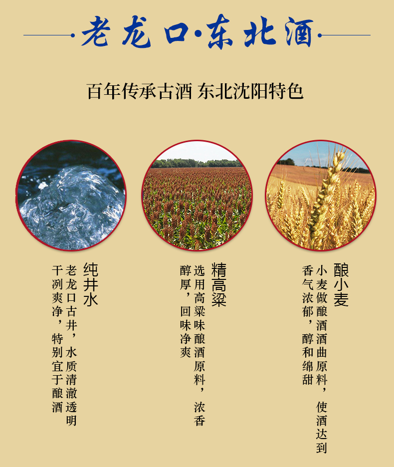 中华老字号 老龙口 45度浓香型白酒 500ml*2瓶礼盒装 图2