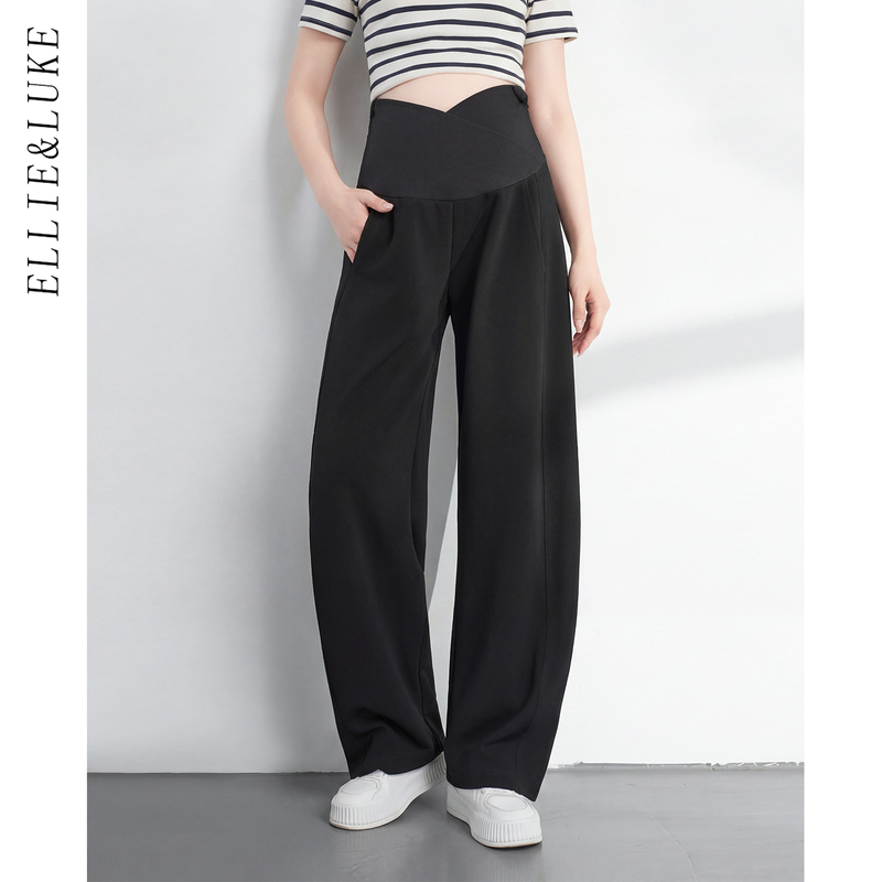 Ellieluke Maternity Pants Summer Thin Style for Petite Women Wide-Leg Spring and Summer Long Pants That Don'T Tighten the Belly Straight-Leg Pants Ellieluke Maternity Pants Summer Thin Style for Petite Women Wide-Leg Spring and Summer Long Pants That Don'T Tighten the Belly Straight-Leg Pants
