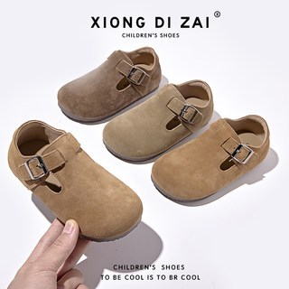 First layer of leather! children’s versatile soft-soled birkenstock shoes plus velvet