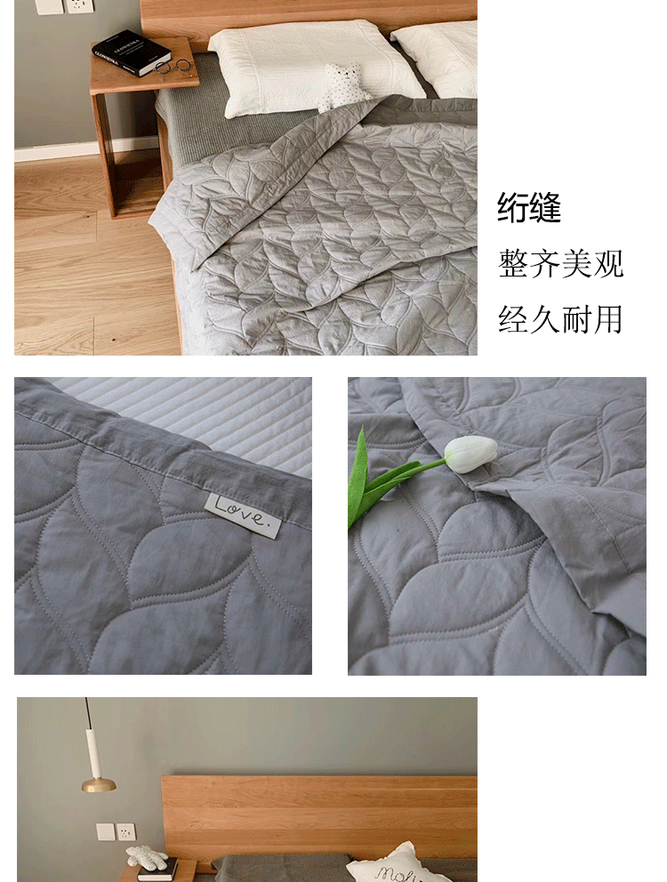 Bắc Âu đơn giản màu xám rắn đa chức năng quilting quilt bông mùa hè mát mẻ bởi màu trắng 2 * 2.3 chăn bông nguyên chất - Trải giường ga giường cute