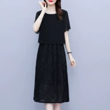 Элегантный комплект для матери, элитная юбка, летнее шифоновое платье, большой размер