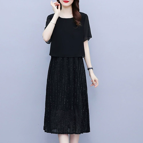 Элегантный комплект для матери, элитная юбка, летнее шифоновое платье, большой размер