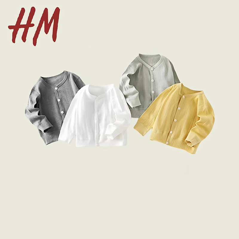 Clearance Sale: Baby Spring/Summer Long-Sleeve Jacket, Infant Solid Color Elastic Striped Cardigan for Boys and Girls, Suitable for Going Out