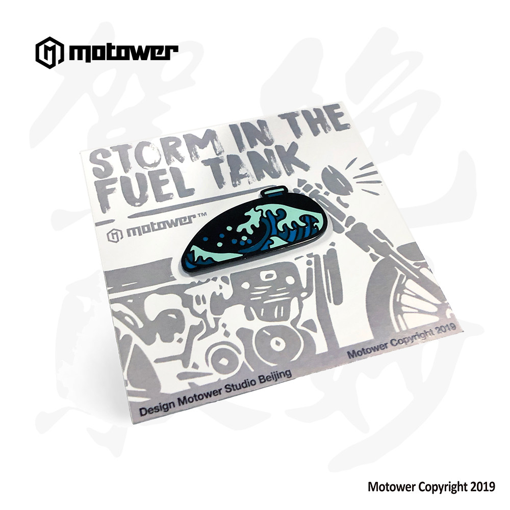 Spray tank Ukiyo-e badge Original artistic expression Motorcycle badge Brooch medal Wonderful control