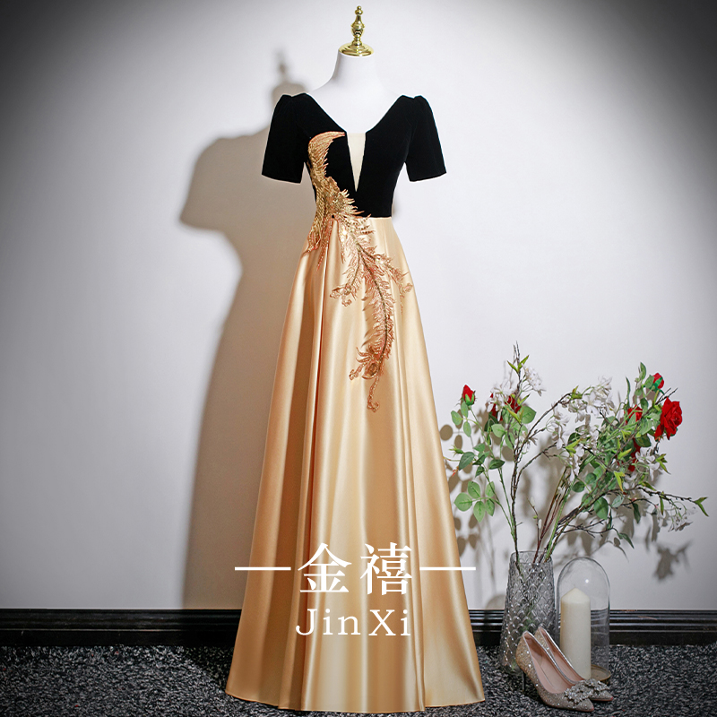 大人の合唱団パフォーマンス衣装2025新しいピアノボーカルソロ指揮者赤い歌の競争の司会者のドレス女性