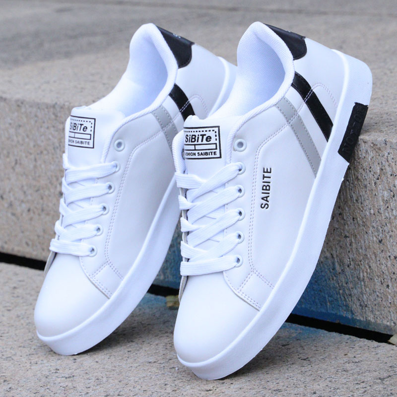 Spring Autumn New Products Little White Men's Shoes Han Prints White Shoes 100 Hitch Casual Sneakers Teenagers Trend Breathable Skateboard Shoes