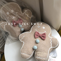 Foreign trade orders Christmas small gingerbread man soft cotton cartoon shape pillow doll cushion
