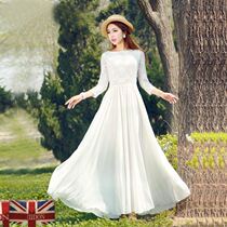 Sicilian homemade womens clothing (counter) (recommended by Red sister) bohemian white dress chiffon