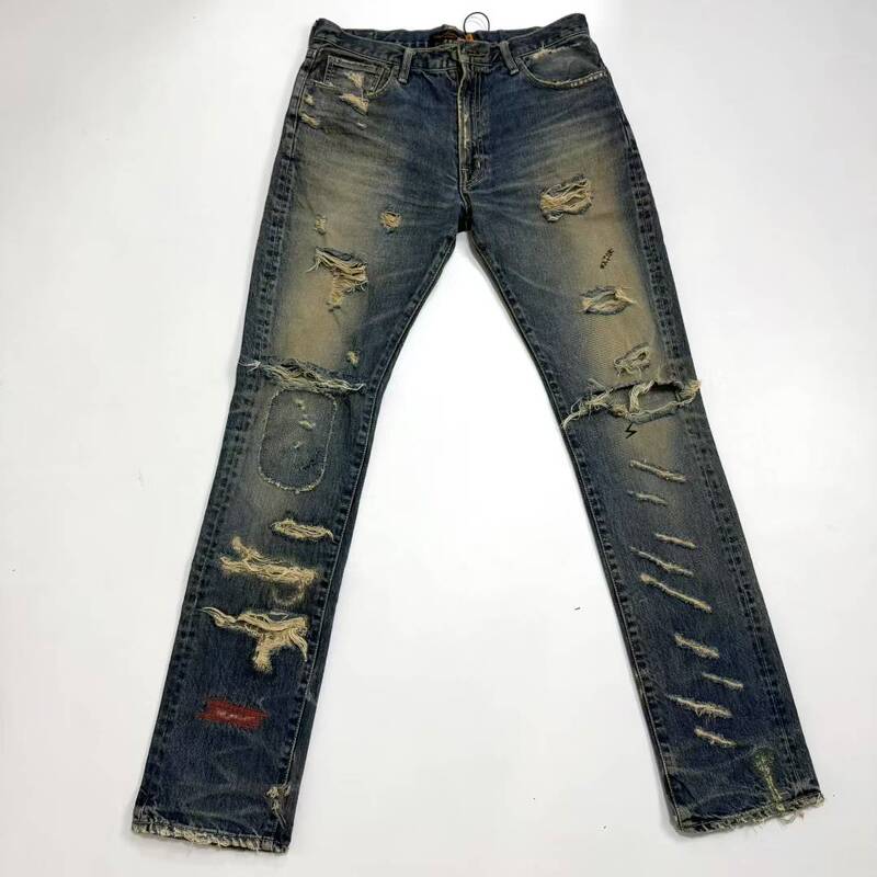 "Exclusive In-Stock Items" Undercover 05Ss but Series 60 Patchwork Jeans, Distressed Ripped Long Pants