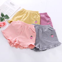 Clear Bunker Section Girl Pure Cotton Elastic Sports Casual Shorts Summer Thin style foreign air children Bottling Baby Beach Pants