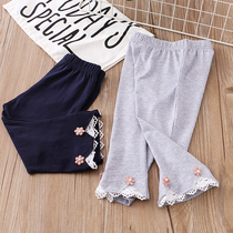 Girl Pure Cotton Lace elastic Seven Pants Summer Thin children 5 babies 50% Thunder 7 out of 7 wearing underpants