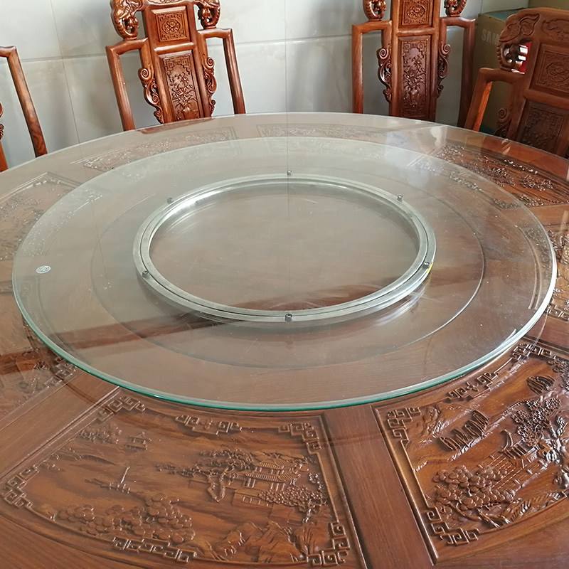 Stainless steel round table revolving shaft hot pot revolving glass turntable base double-ring revolving orbital turntable universal rotation
