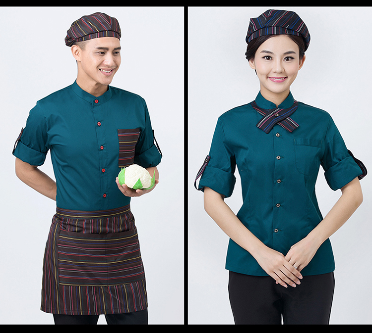 Khách sạn bồi bàn tay áo ngắn mùa hè áo dài tay ăn nhà hàng bánh nướng lẩu nhà hàng tây nhà hàng bộ set đồ nam đẹp