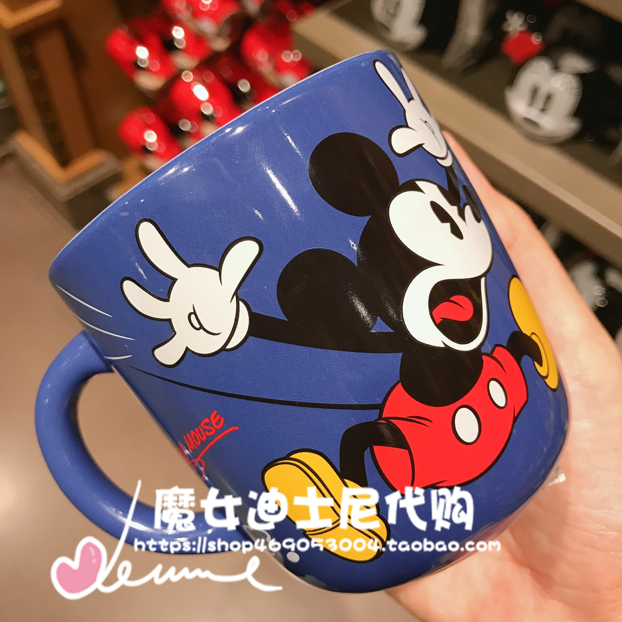 Donald Duck Mickey Cup & 42Shanghai Disneyland Domestic purchasing agent Mickey Minnie Mug Donald Duck Big mouth ceramics Mark cup Water cup just
