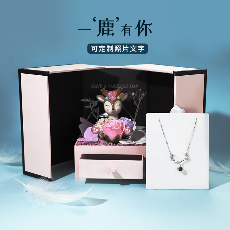 New Year's Eve gift giving girlfriend creative birthday send girl girlfriends customized projection Valentine's Day gift romantic table white