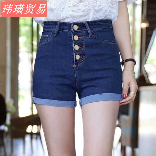 The 2018 new high-waisted denim shorts for women look skinny