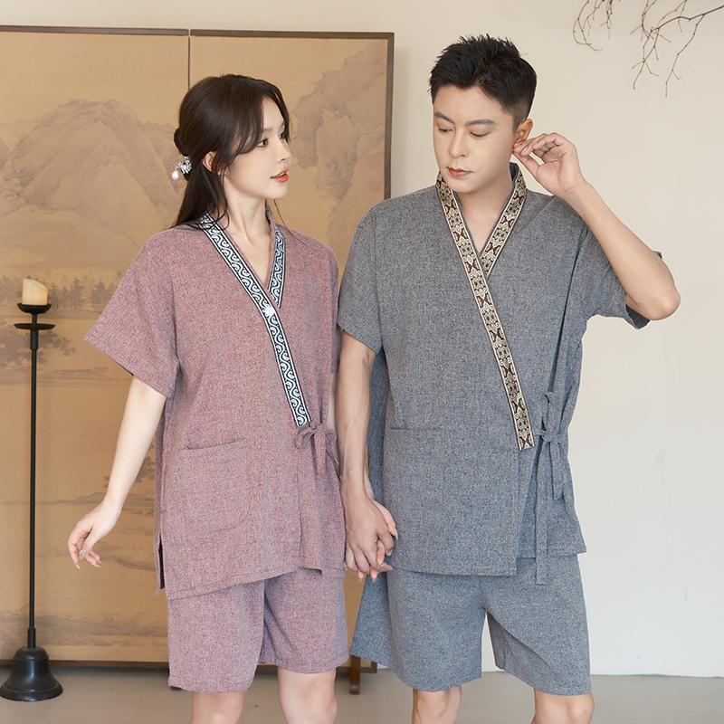 Pure Cotton Sauna Suit Cardigan for Women, Korean Style Set, Bathrobe for Couples, Home Wear, Kimono for Men, Large Size, High-End Sauna Suit for Massage Pure Cotton Sauna Suit Cardigan for Women, Korean Style Set, Bathrobe for Couples, Home Wear, Kimono for Men, Large Size, High-End Sauna Suit for Massage