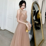 Летнее платье подружки невесты, длинное вечернее платье, по фигуре, простой крой, для подружки невесты, средней длины