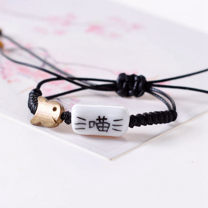 Đồ trang sức bằng gốm gốc trang sức cho cặp đôi nam nữ mẫu vẽ tay bracelet Wang vòng tay dây nhỏ tươi và đơn giản hào phóng vòng phong thuỷ