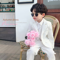 Childrens suit dress 2022 autumn new boy solid color flower girl dress baby birthday gentleman costume tide