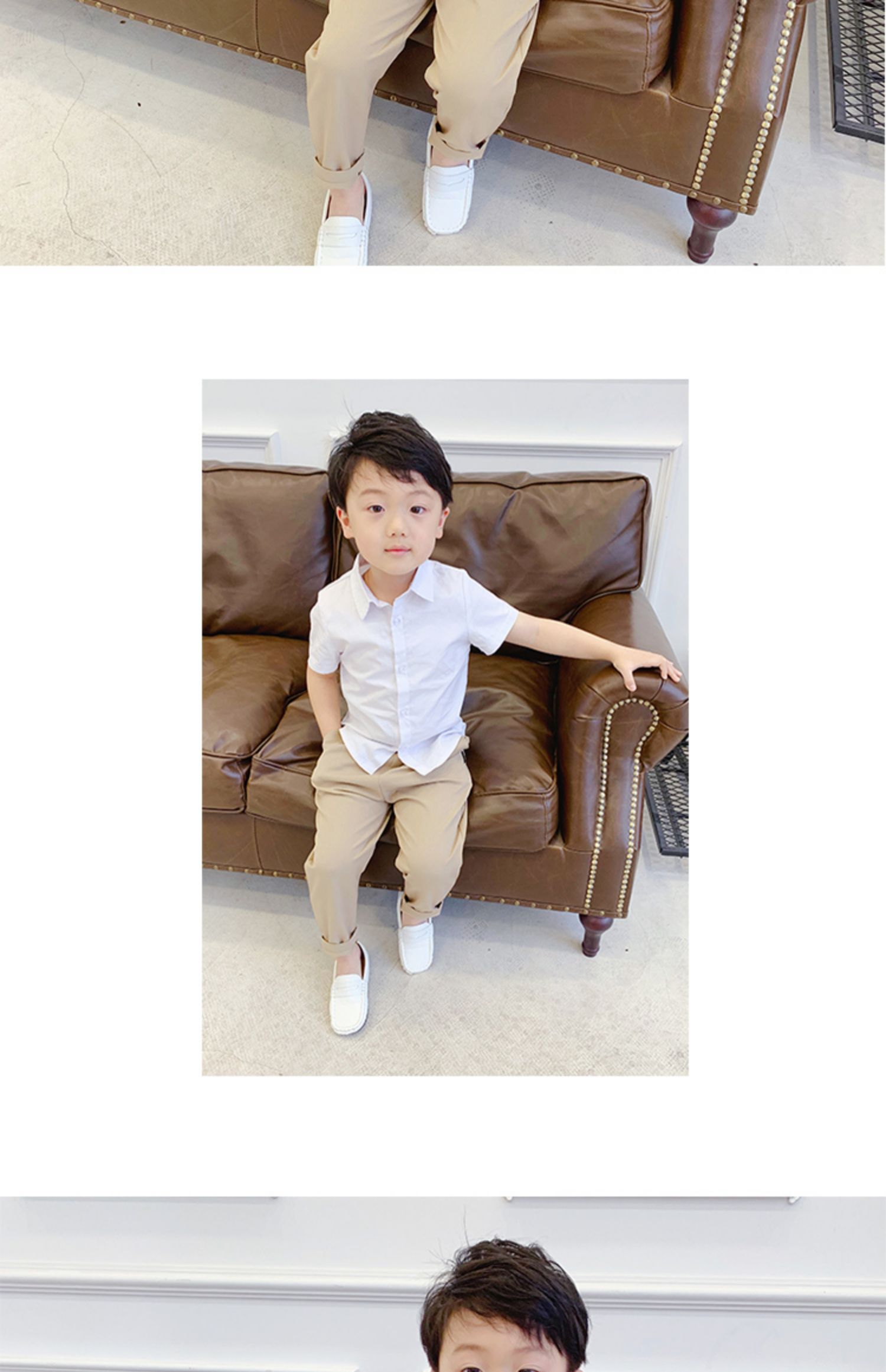 Áo sơ mi tay ngắn cho bé mùa hè 2019 mới xuân trẻ em quần áo bé trai áo cotton trắng ve áo chạm đáy thủy triều - Áo sơ mi áo sơ mi bé gái 10 tuổi