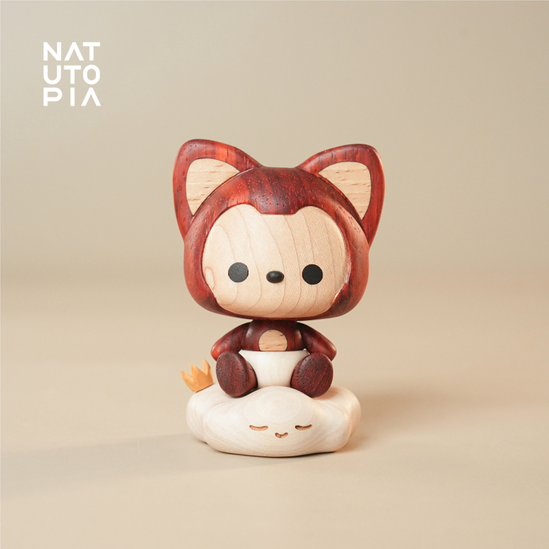 Original Shangcheng a Li Co-Branded Wooden Trendy Toy Figurine, Creative Healing Gift, Desktop Decoration