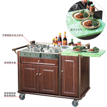 Cabinet style frying car wooden pancake omelet fried egg fried car dining car abalone restaurant push mobile cooking car