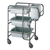 Dish collection truck thickened three-layer hand push stainless steel plate dinner plate hotel restaurant Collection car collection Bowl cart