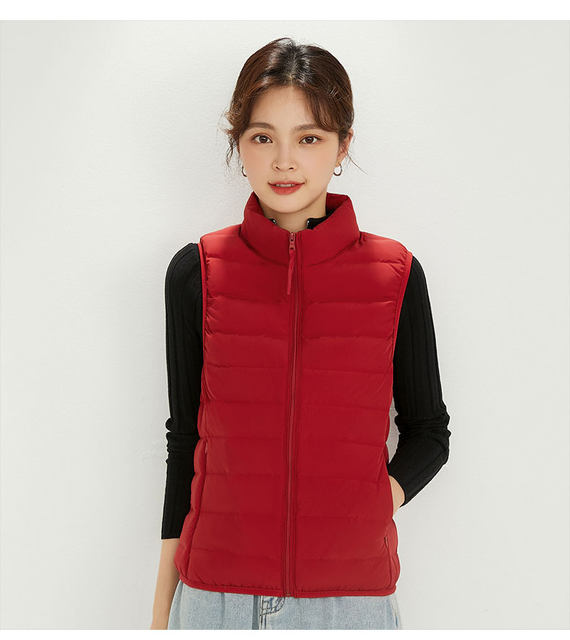 2023 New Thin Down Vest Women's Short Stand Collar Style Korean Style Seamless Casual Down Jacket Vest Fashion Trend