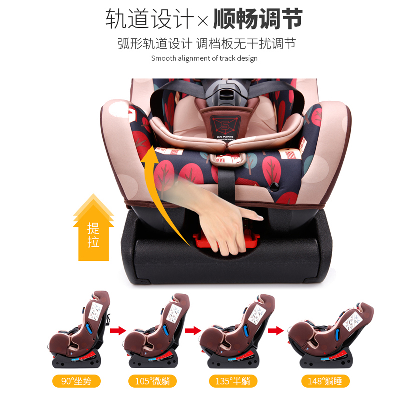 Bebekasi xe an toàn Child Seat 0-6 tuổi ngồi trên em bé có thể điều chỉnh ghế xe sơ sinh.