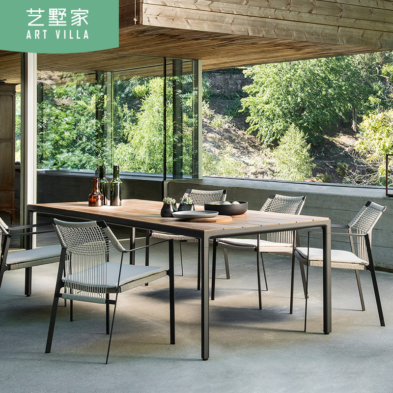 Outdoor Leisure Patio Table and chairs Garden Villa Open-air Balcony Rattan in sunscreen Waterproof Sample Room Outdoor Furniture