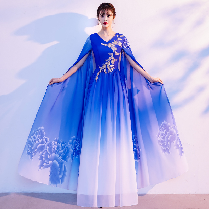 Music high advanced dress, piano, Chinese long skirt, suit, high-quality style, Chinese style